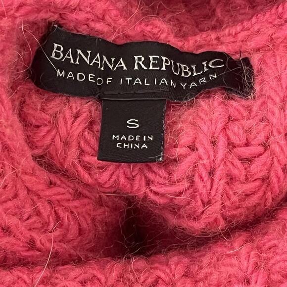 Banana Republic Turtleneck Sweater S Italian Yarn Merino Wool Alpaca Blend Pink - Picture 5 of 6